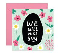 Central 23 Carte d'adieu - « We Will Miss You » - Motif floral - Adieu départ à la retraite - Collègue ami professeur - Partir - Livré avec autocollants