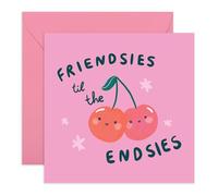 CENTRAL 23 Carte d'amitié avec cerises mignonnes - « Friendsies Till Endsies » - Salutations pour meilleure amie, meilleure amie, fille, petite amie - Cerises pour toujours - Livré avec des