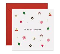 Central 23 Carte d'amitié - Illustration « To My Lucky Charm » - Pour femme, fille, meilleure amie, sœur, petite amie - Just Because Birthday Female Empowerment - Livré avec des autocollants