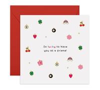 CENTRAL 23 Carte d'amitié - « So Lucky To Have You As A Friend » - Breloques colorées - Pour femmes et filles - Carte d'anniversaire pour toutes les occasions Just Because - Livré avec des