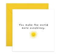Central 23 Carte d'amitié - « You Make The World More Sunshine » - Jolie carte de vœux positive pour meilleure amie, sœur, maman, fille - Carte pensant à vous - Livré avec des autocollants
