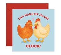 CENTRAL 23 Carte d'amour amusante - You Make My Heart Cluck - Jolie carte sur le thème du poulet pour petit ami, petite amie, mari, épouse, lui, elle - Anniversaire, Saint-Valentin ou juste parce
