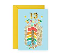 CENTRAL 23 Carte d'anniversaire 13 ans pour fille et garçon - Unisexe - Carte d'anniversaire pour fils, âge de 13 ans - Cadeau pour filles - Livré avec des autocollants