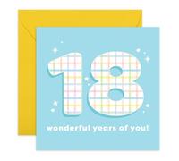 Central 23 Carte d'anniversaire 18 ans - Dix-huit ans - Pour fils, fille, neveu, nièce, ami, garçon, fille - Célébration spéciale - Livrée avec autocollants et enveloppe