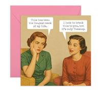 Central 23 Carte d'anniversaire amusante avec inscription « Longest Week Of My Life And It's Only Tuesday » - Rétro Vintage Femme Humour - Pour amis, collègues, hommes et femmes - Livré avec des