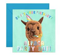 Central 23 - Carte d'anniversaire amusante - « chapeau d'anniversaire d'alpaga » - Carte de jeu amusante en forme d'animal - pour les amis - Design mignon pour les enfants