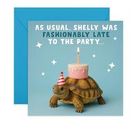 CENTRAL 23 Carte d'anniversaire amusante en forme de tortue - Blagues pour elle, lui, sœur, frère, ami, fille, fils, collègue, frère, ami, amoureux des animaux, retard venu, ralenti - Mignon Shelly