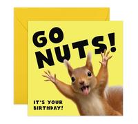CENTRAL 23 Carte d'anniversaire amusante - Go Nuts Squirrel - Carte de vœux animal pour amis, lui, elle, collègues, frère, sœur, meilleures, gars, amis, frères, sœurs, hommes, livrée avec des