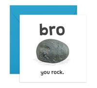 Central 23 Carte d'anniversaire amusante pour frère - Bro You Rock! - Cartes d'anniversaire pour frères - Cartes de vœux et enveloppes amusantes - Cadeaux de remerciement, d'appréciation pour lui -