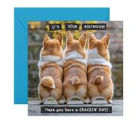 Central 23 Carte d'anniversaire - « HOPE YOU HAVE A CRACKIN DAY, CORGI! » - Parfait pour célébrer avec joie et fantaisie - Idéal pour les amateurs de Corgi, les amis, la famille, les petites amies -