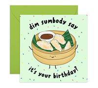 Central 23 Carte d'anniversaire humoristique « Dim Sumbody Say Birthday » - Carte d'anniversaire pour homme et femme - Avec autocollants amusants