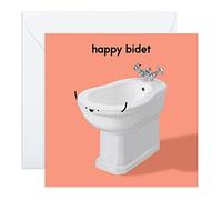 Central 23 Carte d'anniversaire humoristique « Happy Bidet » pour lui et son épouse, sœur, frère, meilleur ami, maman, papa - Livré avec des autocollants amusants
