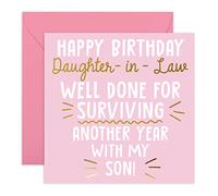 Central 23 - Carte d'anniversaire humoristique pour elle - « Happy Birthday Daughter-in-Law » - Carte d'anniversaire pour belle-fille - Carte de vœux coquine pour femme - Livré avec des autocollants