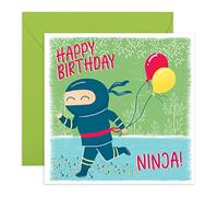 CENTRAL 23 Carte d'anniversaire Ninja - Cartes d'anniversaire pour garçons - Carte d'anniversaire amusante pour petit-fils - Cadeaux pour neveu cousin enfants - Livré avec des autocollants amusants