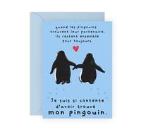Central 23 Carte d'anniversaire pingouin pour mari, femme, partenaire - Tu es mon pingouin - Carte de Saint-Valentin pour petit ami, petite amie, fiancé - Livrée avec des autocollants amusants