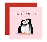 Central 23 Carte d'anniversaire pingouin - To My Beautiful Girlfriend - Cartes d'anniversaire mignonnes pour elle - Carte de Saint-Valentin pour couple, partenaire, fiancée - Livré avec des