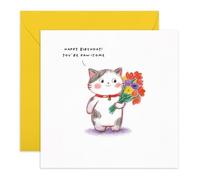 Central 23 Carte d'anniversaire pour chat - « Happy Birthday You're Paw-Some» - Illustration de chat mignon avec des fleurs - Pour enfants, garçons, filles, fils, fille, ami, maman, sœur - Carte