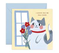 Central 23 Carte d'anniversaire pour chat - « I Think You're Paw-Some» - Chats mignons avec des fleurs - Pour Saint-Valentin, anniversaire, épouse, petite amie, mari, petit ami, ami - Humour animal