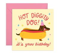 Central 23 Carte d'anniversaire pour chien saucisse - Teckel - Hot Diggity Dog - Cartes d'anniversaire amusantes pour homme et femme - Cadeaux pour les parents en fourrure propriétaires d'animaux -