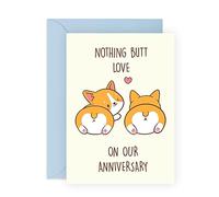 Central 23 Carte d'anniversaire pour femme, mari, partenaire - Cartes d'anniversaire de mariage pour petit ami, petite amie, lui, elle - Carte chien saucisse Corgi - Cadeau pour homme et femme
