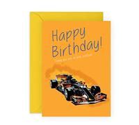 Central 23 Carte d'anniversaire pour homme - Thème voiture de course F1 - Carte d'anniversaire pour garçon - Pour mari, petit ami, oncle, neveu - Livré avec des autocollants amusants
