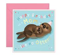 Central 23 - Carte d'anniversaire pour maman - Mom Like No Otter - Carte d'anniversaire pour maman - Mommy - Animal mignon - Livré avec des autocollants amusants.
