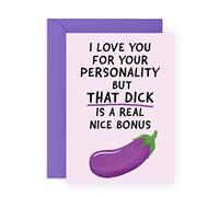 Central 23 - Carte d'anniversaire pour mari - Carte d'anniversaire amusante pour petit ami - Humour inapproprié - Cadeaux pour homme - Pour partenaire, fiancé, couple - Livré avec des autocollants