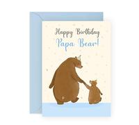 CENTRAL 23 Carte d'anniversaire pour papa - Happy Birthday Papa Bear - Cartes d'anniversaire pour papa pop - Cartes de vœux pour lui de la part de son fils, fille, épouse - Livré avec des autocollants
