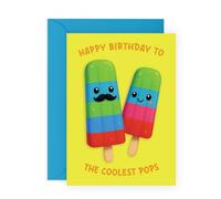 Central 23 Carte d'anniversaire pour papa pour lui - « Happy Bday To The Coolest Pop » - Motif amusant de dessin animé - Pour père, grand-père, oncle - Vient avec autocollants