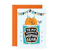 Central 23 Carte d'anniversaire pour petit ami - « My Favorite Human Bean » - Carte d'anniversaire pour maman et papa, petite amie, épouse, mari - Livrée avec des autocollants amusants
