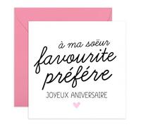 Central 23 - Carte d'Anniversaire pour Sœur ou Belle-sœur - Design À ma Préférée - Cadeau de la part d'un Frère ou d'une - Avec Autocollants
