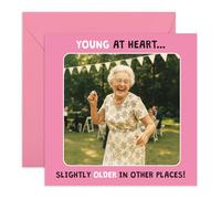 CENTRAL 23 Carte d'anniversaire rétro pour femme - « Young at Heart Older in Other Places » - Cadeau pour ses filles, amies, maman, grand-mère, tante - Cartes de vœux humoristiques de style vintage