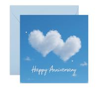 Central 23 Carte d'anniversaire romantique - « Love in the Clouds » - Motif ciel et cœur - Pour femme, mari, petite amie, petit ami, partenaire - Vœux sentimental - Livré avec des autocollants