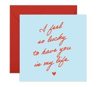 CENTRAL 23 Carte d'anniversaire romantique - Lucky To Have You In My Life - Script manuscrit Love - Pour mari, épouse, petite amie, petit ami, partenaire - Mariage ou Saint-Valentin - Livré avec des