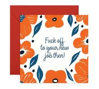 CENTRAL 23 Carte de départ amusante - Carte d'adieu pour nouvel emploi - Motif fleur de coquelicot - Carte d'adieu pour collègue, collègue, patron, homme, femme, ami - Livré avec autocollants