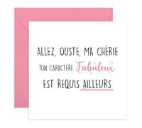 Central 23 Carte de départ pour femme - « Votre fabulosité est nécessaire ailleurs » - Carte drôle pour collègue, amie ou patronne - Idéale pour souhaiter bonne chance - Autocollants inclus