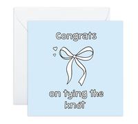 Central 23 Carte de félicitations de mariage - « Congrats On Tying The Knot » - Illustration de nœud mignon - Pour mariée, marié, mari, épouse, couple de jeunes mariés - Livré avec autocollants