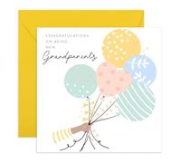 Central 23 Carte de félicitations pour nouveaux grands-parents - Pour nouveau-né garçon ou fille - Carte de fête prénatale neutre - Annonce de grossesse - Livré avec des autocollants
