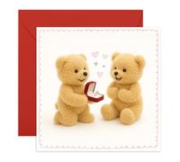 Central 23 Carte de fiançailles - Adorable ours en peluche - Félicitations de mariage pour couple, lui, elle, fiancé, mari, épouse, amis - Livré avec autocollants et enveloppe