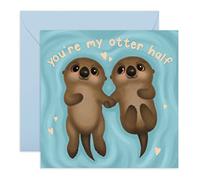 Central 23 Carte de joyeux anniversaire - You're my Otter Half - Carte d'anniversaire de mariage pour lui - Carte de Saint-Valentin romantique pour mari, femme, petite amie, petit ami