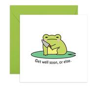 CENTRAL 23 Carte de rétablissement amusante « Get Well Soon Or Else » Grenouille avec couteau - Feel Better Soon Post Operation Speedy Recovery - Pour amis, famille, collègues - Livré avec