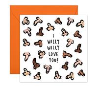 Central 23 Carte de Saint Valentin coquine pour femme - I W*lly Love You - Pour anniversaire, anniversaire de mariage - Carte de voeux grossière pour femme, petite amie, elle