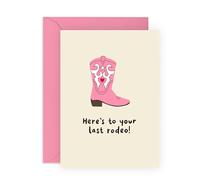 Central 23 Carte de vœux amusante - « Last Rodeo Boots » - Parfait pour célébrer les bons moments et l'esprit occidental - Idéal pour elle, amis, famille et tous ceux qui aiment la vie à la campagne -
