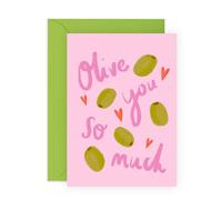 Central 23 Carte de vœux originale - « Olive You » - Parfait pour ajouter une touche ludique et amusante à votre affection - Idéal pour exprimer l'amour et l'appréciation avec une touche amusante -