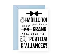 Central 23 Carte Demande Garçon Porteur Alliance Costume Little Man Mariage Proposal Blank Envelope Stickers