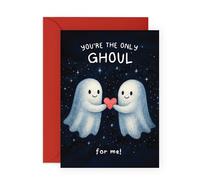 Central 23 Carte d'Halloween amusante - « You're The Only Ghoul For Me » - Jolie carte d'amour fantôme pour petit ami, petite amie, mari, épouse - Anniversaire de mariage ou Saint-Valentin - Livré
