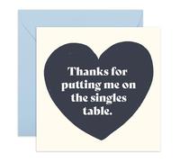 CENTRAL 23 Carte humoristique de remerciement de mariage - Thank For Putting Me On The Singles Table - Motif cœur noir - Carte humoristique pour invités de mariage, amis ou famille - Livré avec des