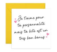 Central 23 - Carte Je T’aime Pour Ta Personnalité - Carte Amour Romantique pour Lui Elle Homme Femme - Idée Cadeau Couple Petit Ami Petite Amie - Carte Sentimentale - Avec Autocollants Amour