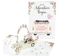 Central 23 Carte pop up de mariage pour les mariés dans une voiture de mariage - Just Married - Carte pop-up de félicitations - Amour - Meilleurs voeux - Lune de miel