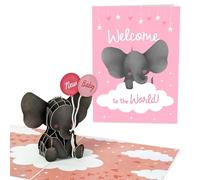 Central 23 Carte Pop Up Éléphant - Welcome - Carte De Félicitations 3D Pour Fête Prénatale Grossesse - Pour La Naissance De La Petite-fille Nièce - Livrée Avec Des Autocollants